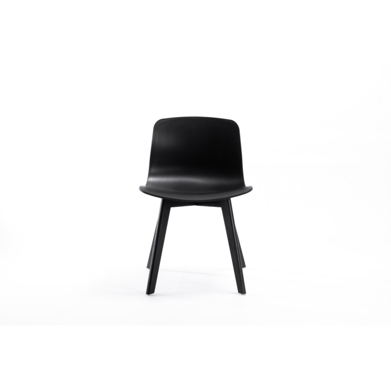 Lot de 2 chaises en polypropylène avec pieds en hêtre teintés OMBRA (Noir) - image 57614