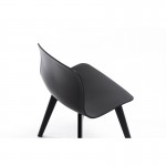 Set aus 2 Polypropylen-Stühlen mit gebeizten Buchenbeinen OMBRA (Schwarz)