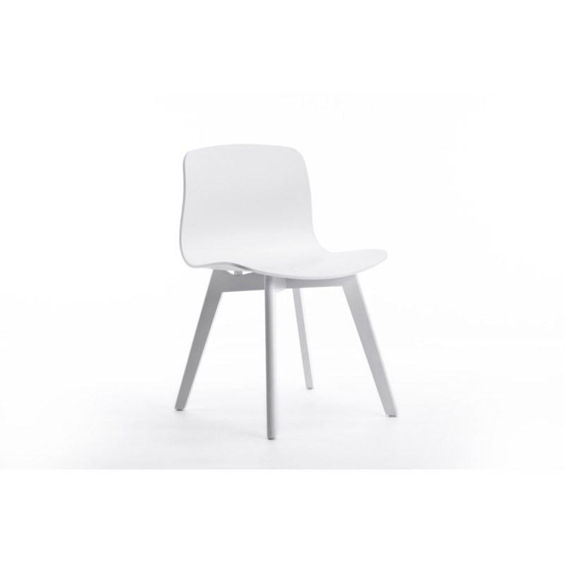 Set di 2 sedie in polipropilene con gambe in faggio tinto OMBRA (Bianco) - image 57620