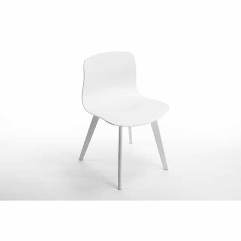 Lot de 2 chaises en polypropylène avec pieds en hêtre teintés OMBRA (Blanc) - image 57622
