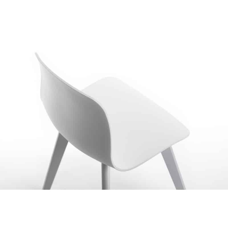 Lot de 2 chaises en polypropylène avec pieds en hêtre teintés OMBRA (Blanc) - image 57633