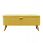 End of bed with ENRIQUE fabric storage (Yellow)