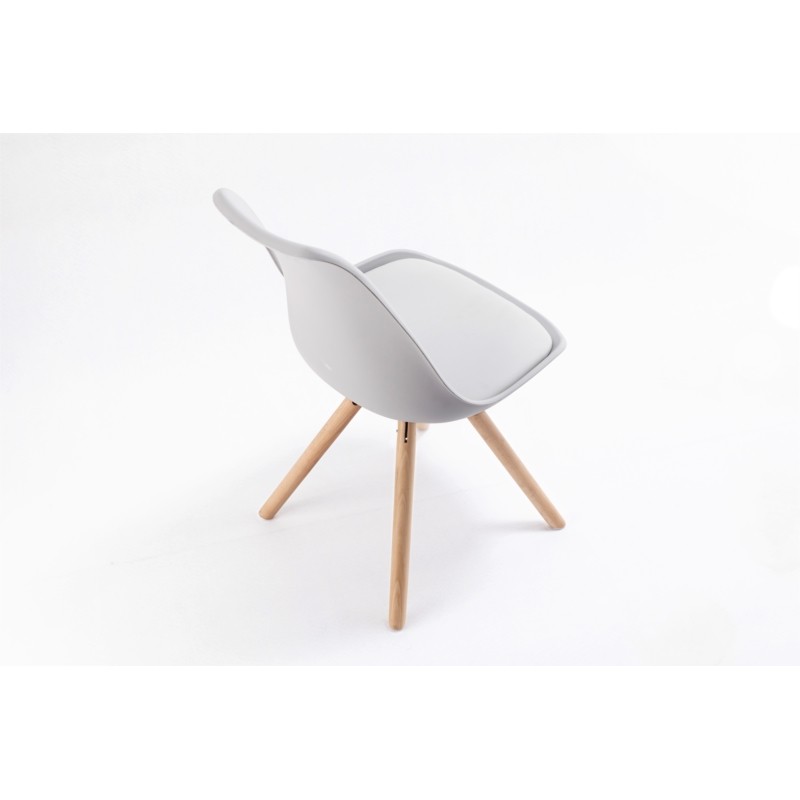 Juego de 2 sillas escandinavas patas de madera clara SNOOP (Gris) - image 57648