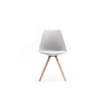 Set of 2 Scandinavian chairs legs light wood SNOOP (Grey)
