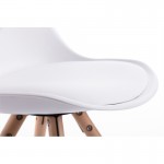  Lot de 2 chaises scandinaves pieds bois clairs SNOOP (Blanc)
