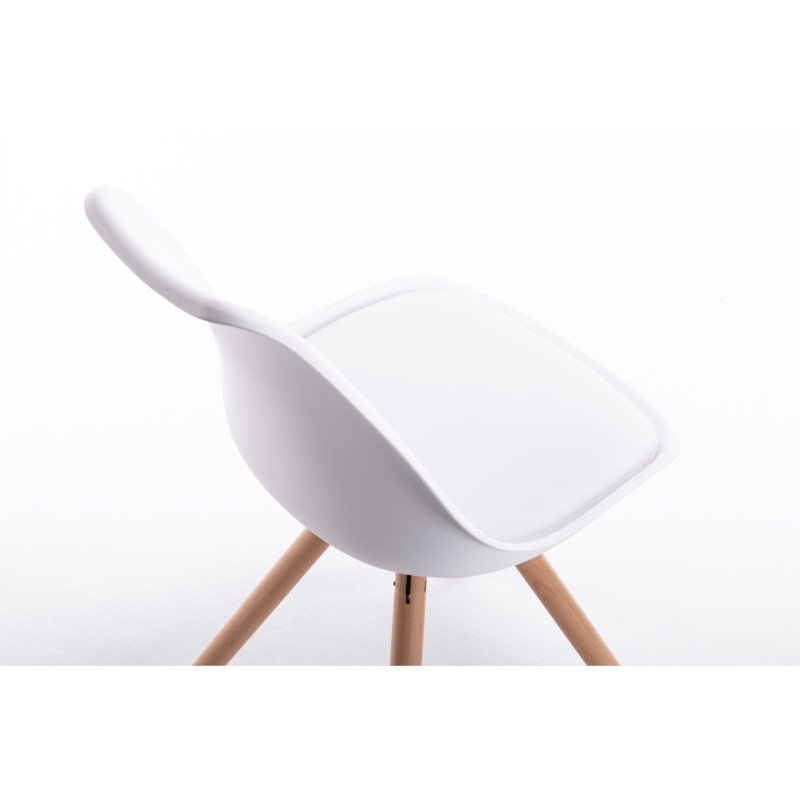  Set di 2 sedie scandinave gambe in legno chiaro SNOOP (Bianco) - image 57662