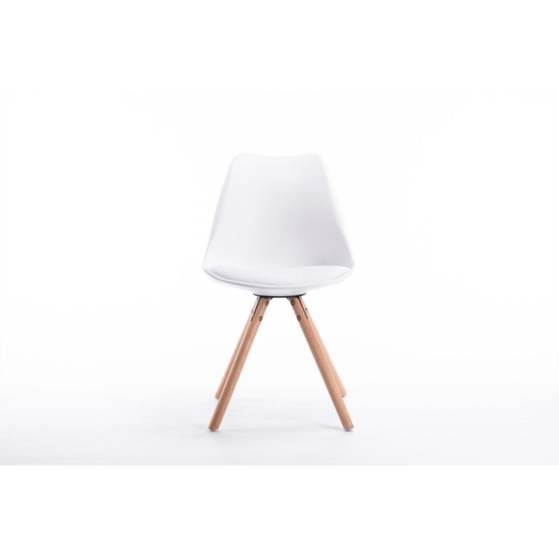  Set di 2 sedie scandinave gambe in legno chiaro SNOOP (Bianco) - image 57663