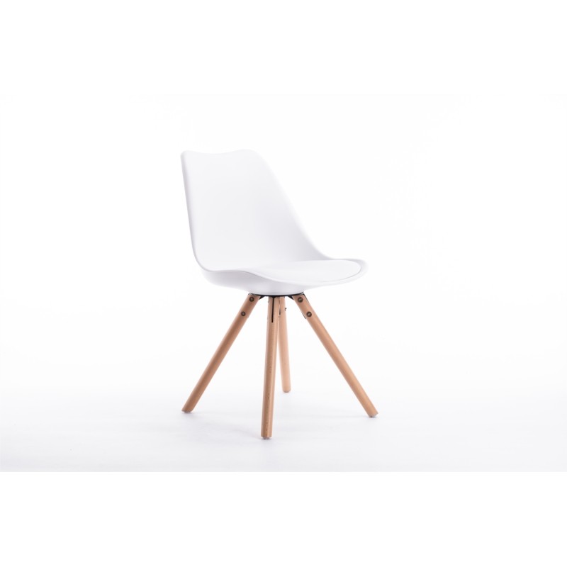  Lot de 2 chaises scandinaves pieds bois clairs SNOOP (Blanc) - image 57665
