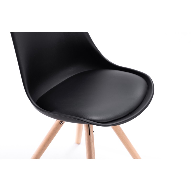 Set of 2 Scandinavian chairs light wood legs SNOOP (Black) - image 57669