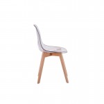 Set aus 2 skandinavischen Stühlen helle Holzbeine SNOOP (Transparent)