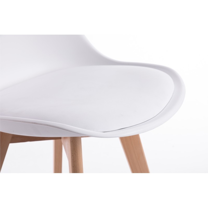 Lot de 2 chaises scandinaves pieds bois clairs SIRIUS (Blanc) - image 57705