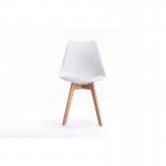 Set of 2 Scandinavian chairs light wood legs SIRIUS (White)
