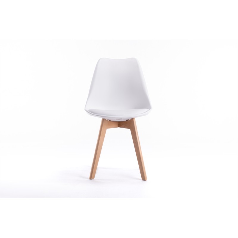 Set of 2 Scandinavian chairs light wood legs SIRIUS (White) - image 57707