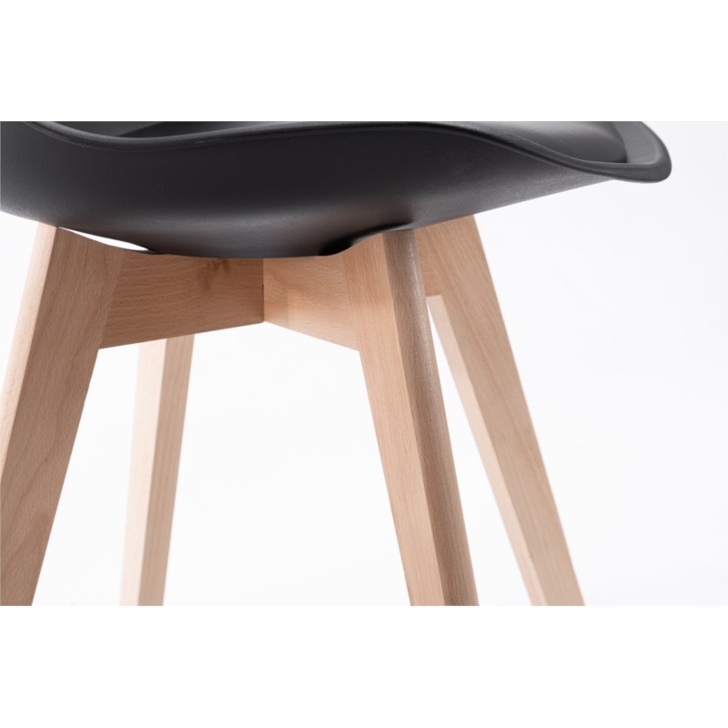 Set aus 2 skandinavischen Stühlen helle Holzbeine SIRIUS (Schwarz) - image 57715