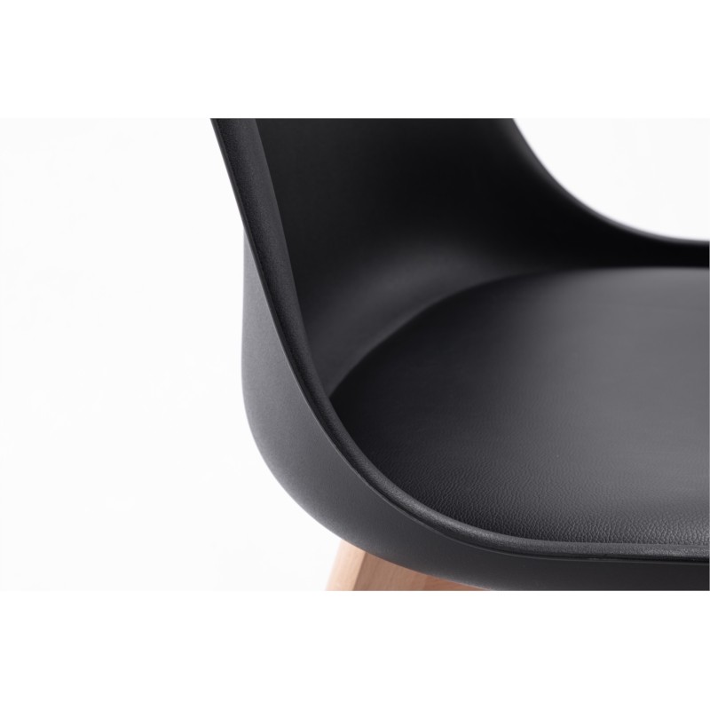 Set aus 2 skandinavischen Stühlen helle Holzbeine SIRIUS (Schwarz) - image 57719