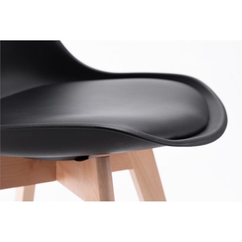 Set of 2 Scandinavian chairs light wood legs SIRIUS (Black) - image 57725