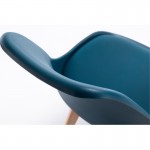Set aus 2 skandinavischen Stühlen helle Holzbeine SIRIUS (Petroleum Blue)