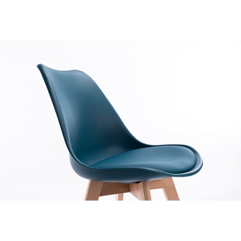 Juego de 2 sillas escandinavas patas de madera clara SIRIUS (Petroleum Blue) - image 57730