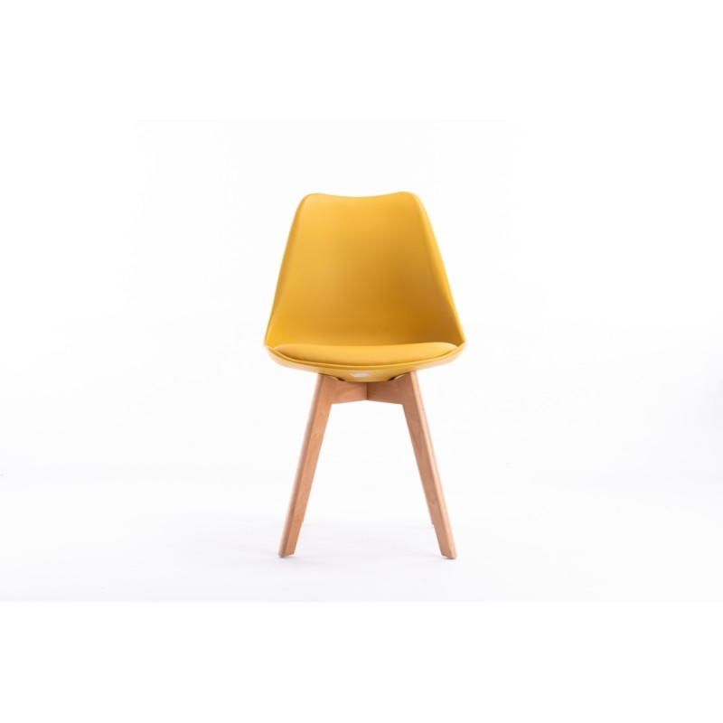Set of 2 Scandinavian chairs light wood legs SIRIUS (Yellow) - image 57744