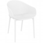 Set mit 4 Stühlen aus Polypropylen Innen-Außen BREHAT (Weiß)