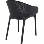 Set of 4 chairs in polypropylene Interior-Exterior BREHAT (Black)