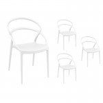 Set di 4 sedie in polipropilene Interno-Esterno IBIZA (Bianco)