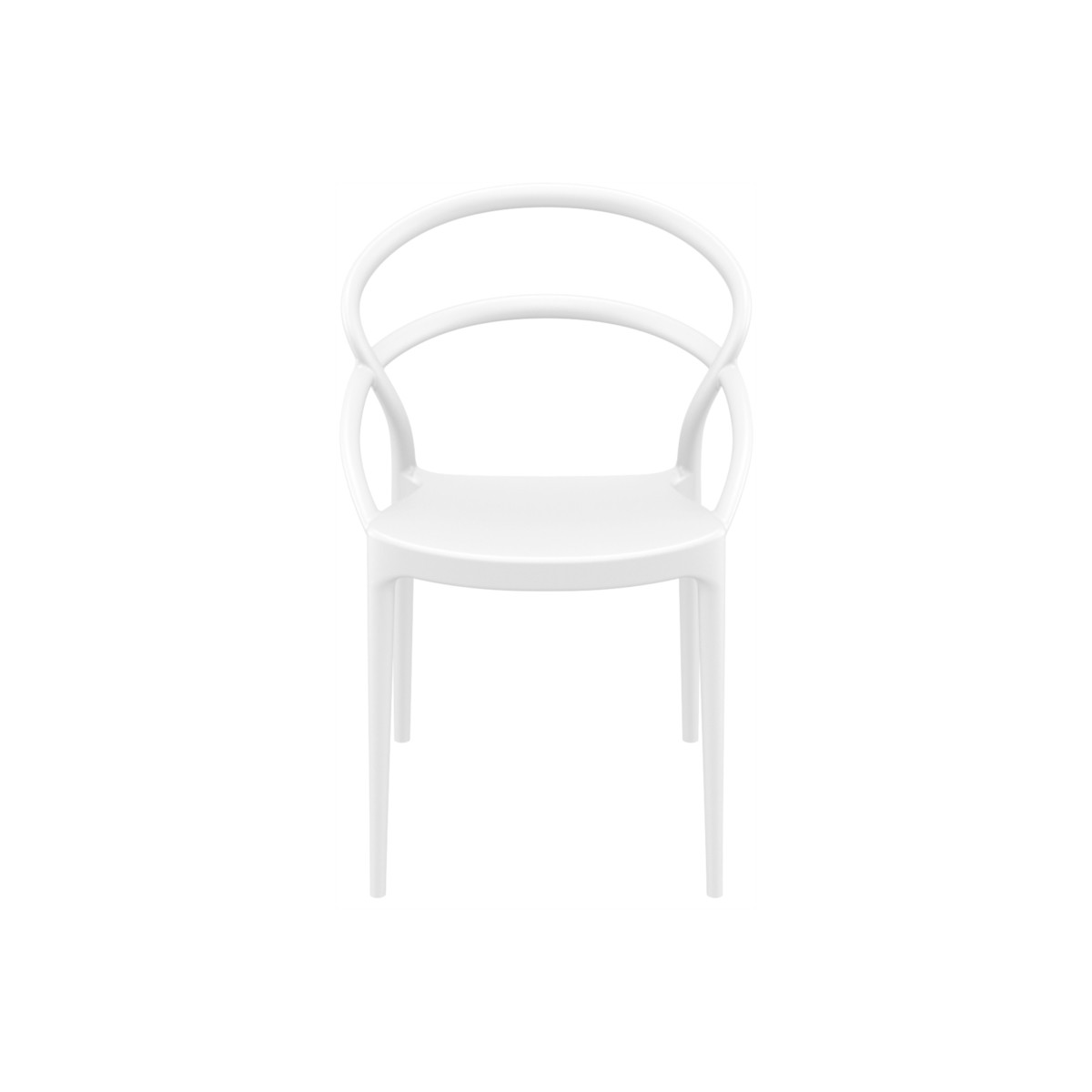 Chaise blanche design en polypropylène YOLANDA (Lot de 4) L 52 x P