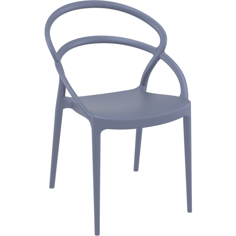 Lot de 4 chaises en polypropylène Intérieur-Extérieur IBIZA (Gris)