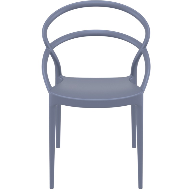 Lot de 4 chaises en polypropylène Intérieur-Extérieur IBIZA (Gris) - image 57820