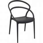 Set aus 4 Innen-Außen-Stühlen aus Polypropylen IBIZA (Schwarz)