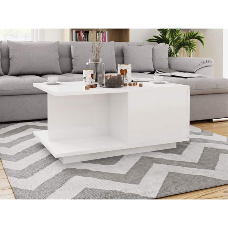 Coffee table 1 door 90 cm DANY (Glossy white)