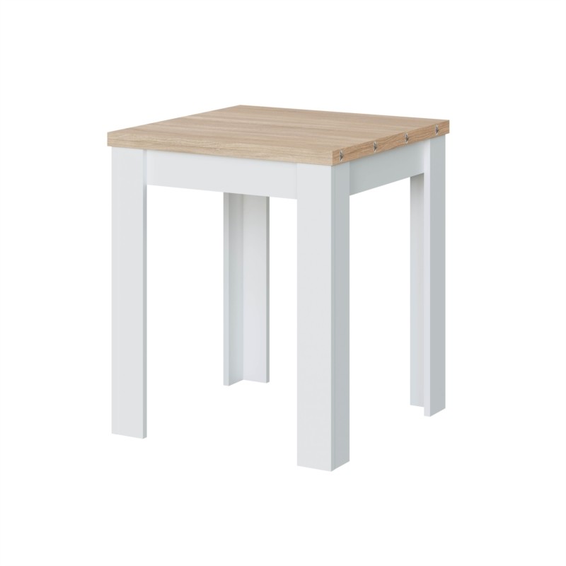 Table auxiliaire extensible L67-134xP67cm VESON (Blanc, Chêne) - image 57992