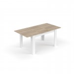 Table à manger extensible L140, 190 cm VESON (Blanc, chêne)