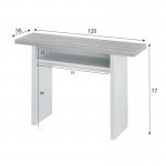 Extendable auxiliary table L120xD35, 70 cm VESON (White, concrete)