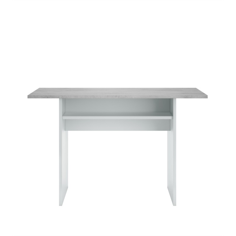 Tavolo ausiliario allungabile L120xD35, 70 cm VESON (Bianco, cemento)