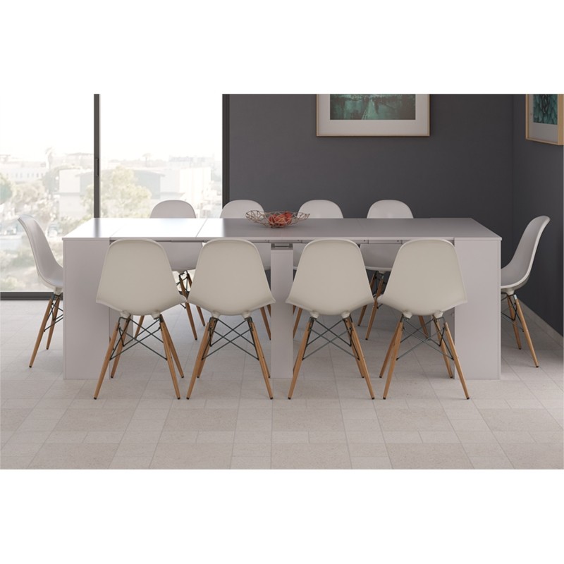 Table à manger extensible L51, 237 cm VESON (Blanc brillant) - image 58096