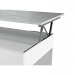 Tavolino con piano di sollevamento arkham (bianco, cemento)