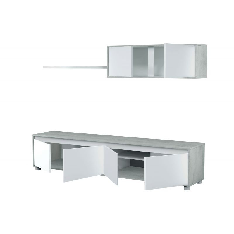 TV stand 4 doors with wall shelf 2 doors L200 cm VESON (White) - image 58605