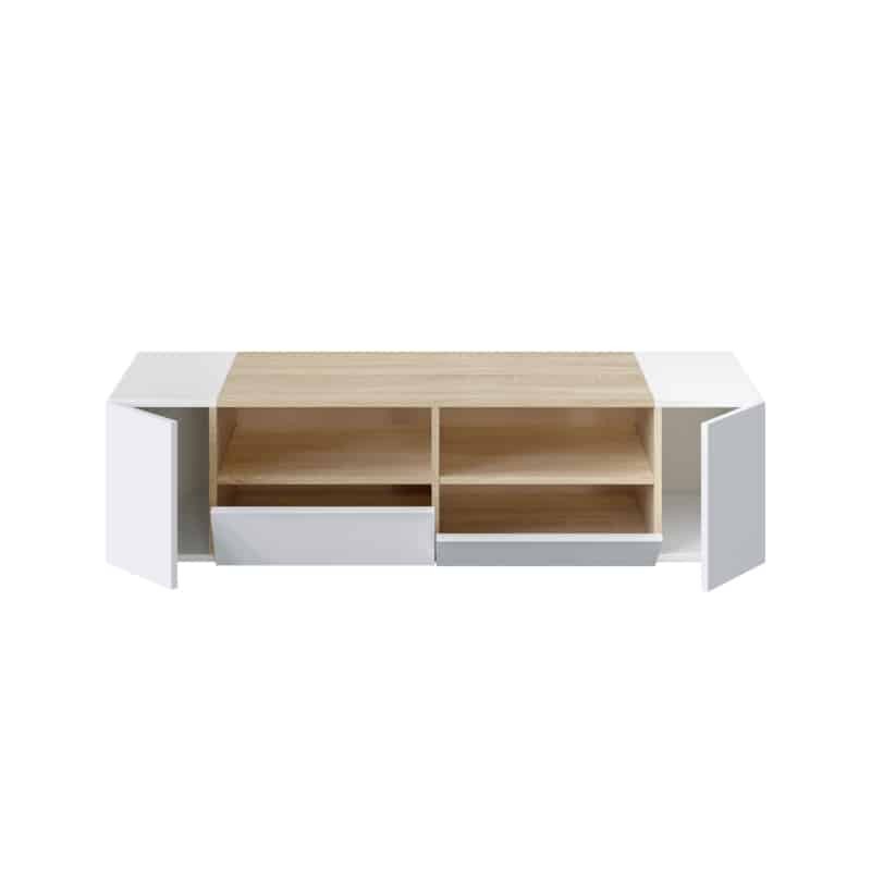 TV stand 4 doors and 2 storage niches L138 cm (Oak white) - image 58638
