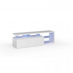 LED TV stand 1 door and 4 niches L150 cm VESON (Glossy white)