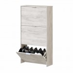 Shoe cabinet 3 lids L60xH113 cm OLWEN (Grey oak)