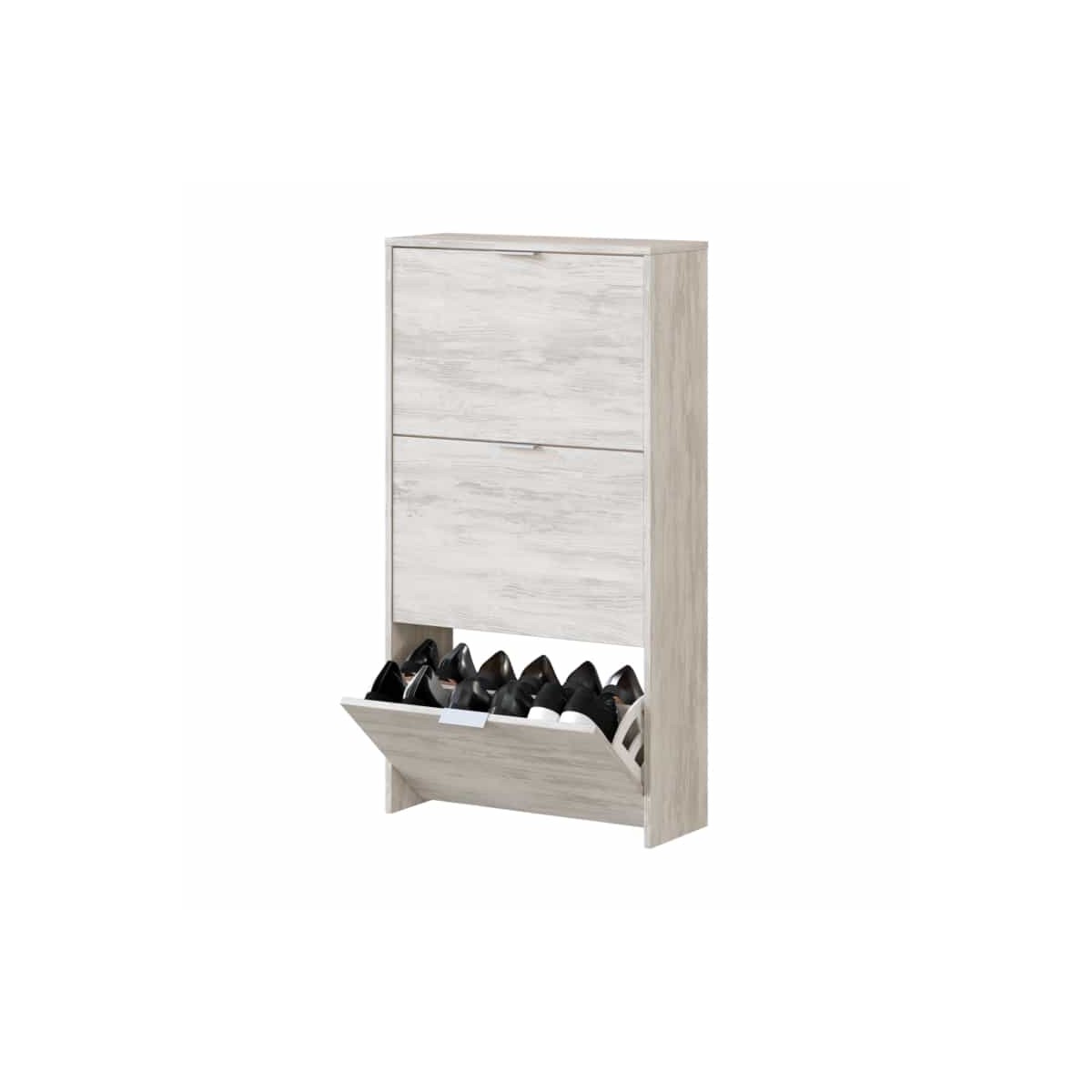 Casier 4 rangements gris en bois, eco-design et fonctionnel