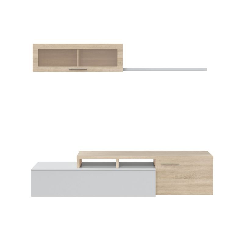 TV stand 2 doors with wall shelf L200 cm VESON (White, oak) - image 58689