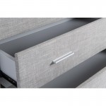 Bedroom chest of drawers 3 drawers in ALESIA fabric (Grey)