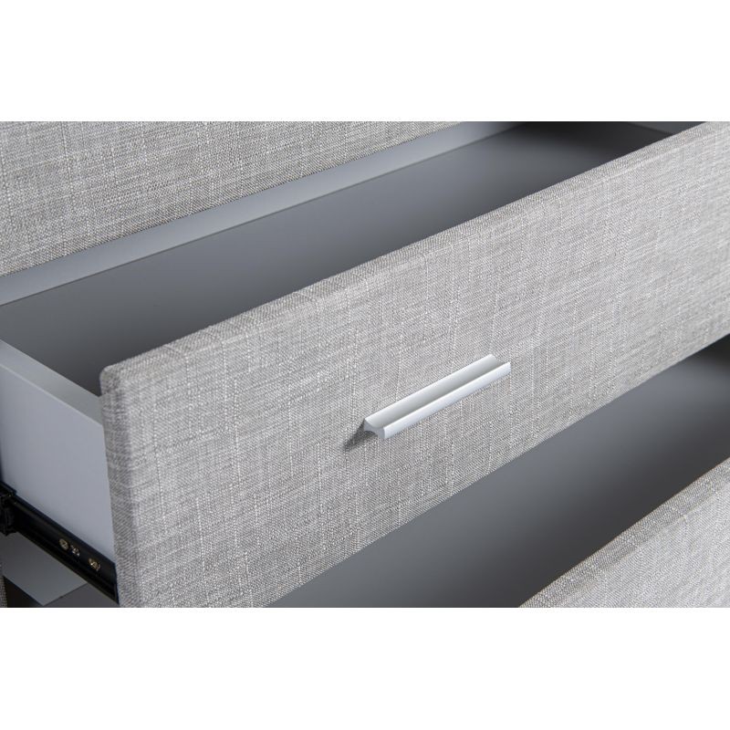 Bedroom chest of drawers 3 drawers in ALESIA fabric (Grey) - image 58708