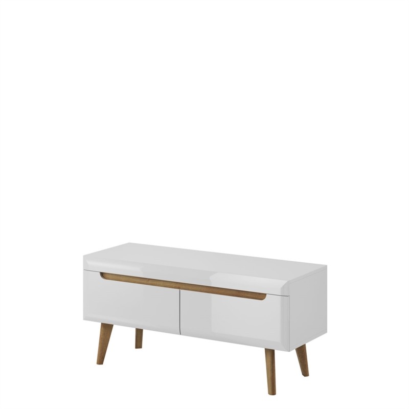 Scandinavian TV stand 2 drawers 107 cm GAIA (White, wood) - image 58761
