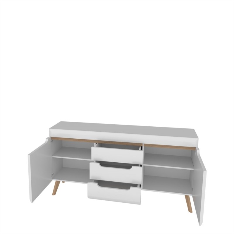 Scandinavian sideboard 2 doors and 3 drawers GAIA (White, wood) - image 58781