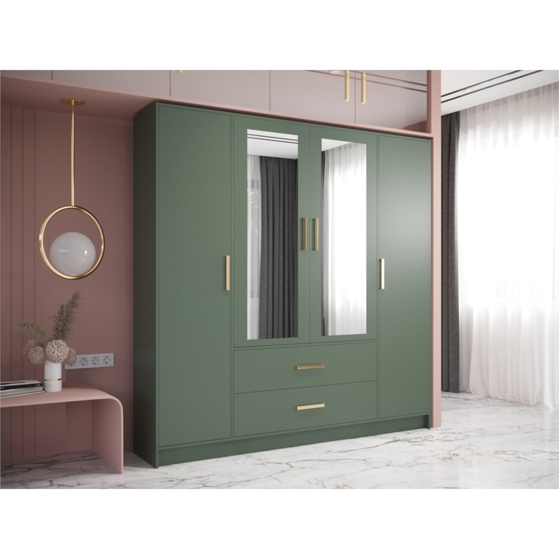 Cabinet 4 doors and 2 drawers L200xH200 BILLY (Green) - image 58789