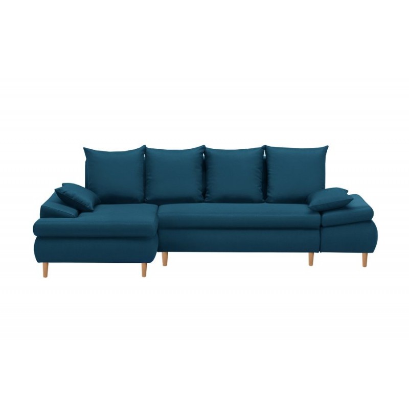 Convertible corner sofa 5 places fabric Left Corner CHAPUIS (Petrol blue) - image 58891