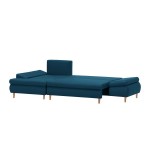 Convertible corner sofa 5 places fabric Left Corner CHAPUIS (Petrol blue)